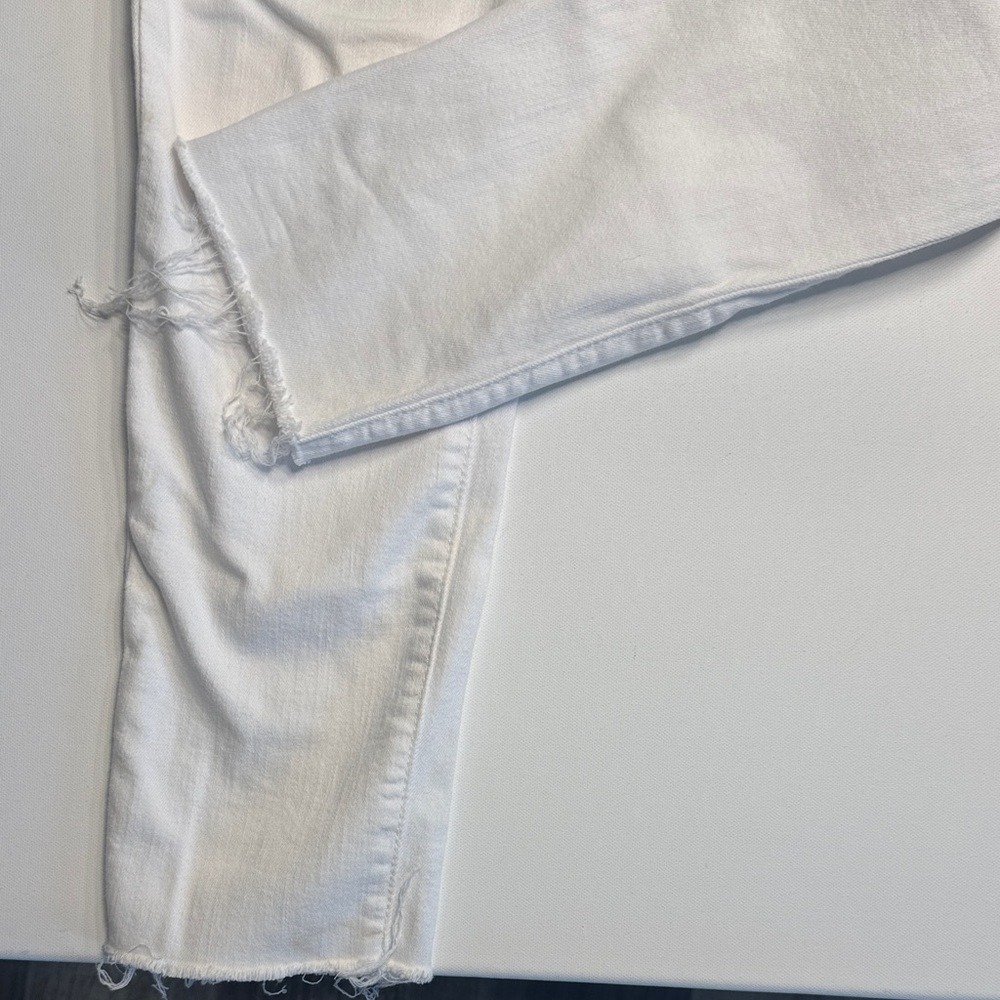 Joes Jeans Womens 32 White Mid Rise Skinny Frayed Raw Hem Jeans - Picture 2 of 6